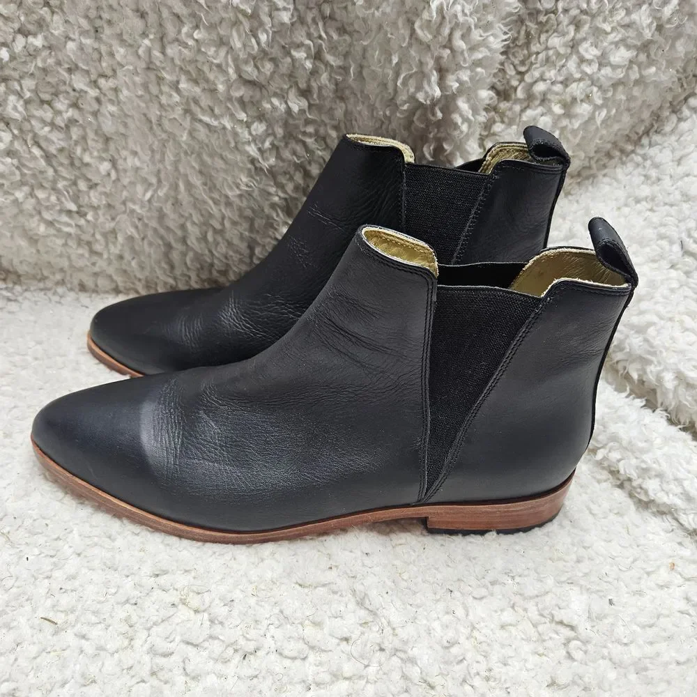 Nisolo Chelsea Black‎ Leather Ankle Boots sz 9.5